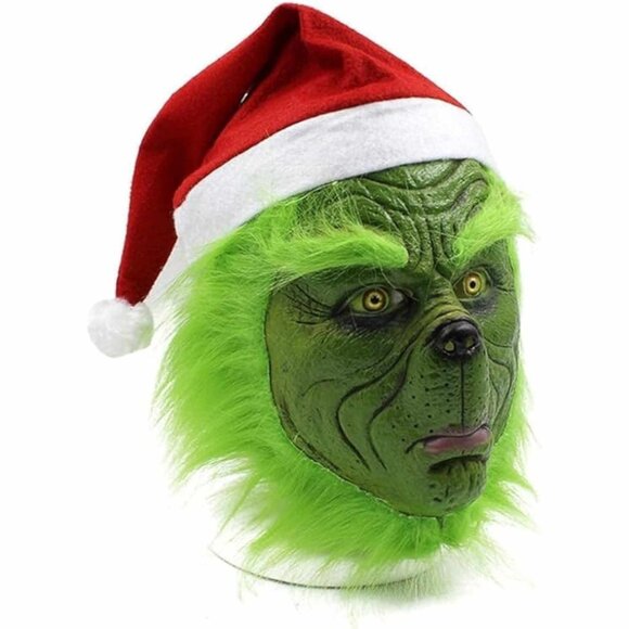 Christmas Green Monster Full Head Mask for Halloween, Cosplay Christmas … - Picture 3 of 5